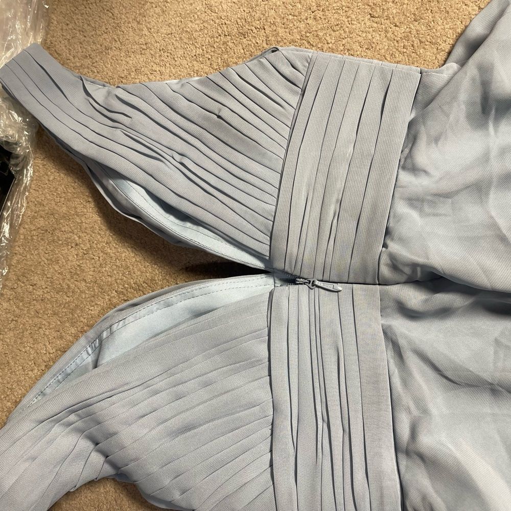 Chic Light Blue Tiered Maxi Dress - Picture 3 of 4